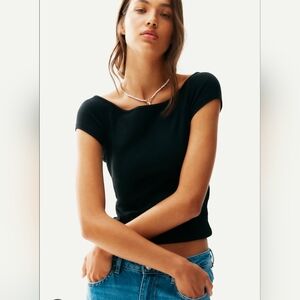 Forever 21 Black Fitted off shoulder top